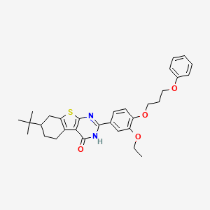 7-tert-butyl-2-[3-ethoxy-4-(3-phenoxypropoxy)phenyl]-5,6,7,8-tetrahydro[1]benzothieno[2,3-d]pyrimidin-4(3H)-one