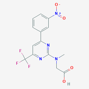 N-Methyl-N-[6-(3-nitrophenyl)-4-(trifluoromethyl)pyrimidin-2-yl]glycine