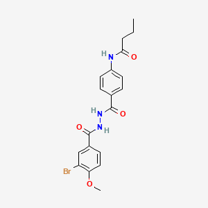 molecular formula C19H20BrN3O4 B12455693 N-[4-({2-[(3-bromo-4-methoxyphenyl)carbonyl]hydrazinyl}carbonyl)phenyl]butanamide 