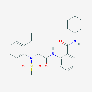 molecular formula C24H31N3O4S B12455695 N-cyclohexyl-2-{[N-(2-ethylphenyl)-N-(methylsulfonyl)glycyl]amino}benzamide 