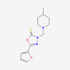 5-(Furan-2-yl)-3-[(4-methylpiperidin-1-yl)methyl]-1,3,4-oxadiazole-2-thione