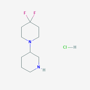 molecular formula C10H19ClF2N2 B12455716 3-(4,4-Difluoropiperidinyl)piperidine hydrochloride 