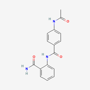 molecular formula C16H15N3O3 B12455797 4-(acetylamino)-N-(2-carbamoylphenyl)benzamide 