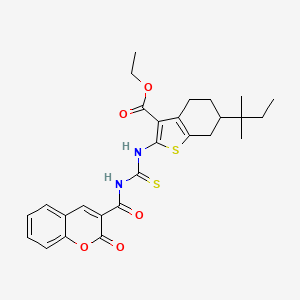 ethyl 6-(2-methylbutan-2-yl)-2-({[(2-oxo-2H-chromen-3-yl)carbonyl]carbamothioyl}amino)-4,5,6,7-tetrahydro-1-benzothiophene-3-carboxylate