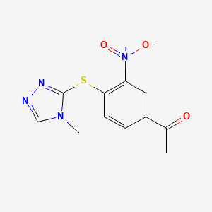 1-{4-[(4-Methyl-1,2,4-triazol-3-YL)sulfanyl]-3-nitrophenyl}ethanone