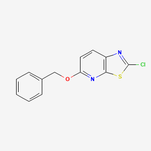 molecular formula C13H9ClN2OS B12455822 5-Benzyloxy-2-chlorothiazolo[5,4-b]pyridine 