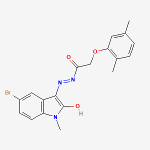 N'-[(3E)-5-bromo-1-methyl-2-oxo-1,2-dihydro-3H-indol-3-ylidene]-2-(2,5-dimethylphenoxy)acetohydrazide