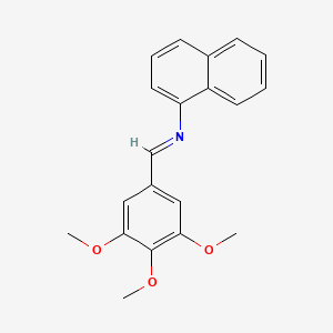 molecular formula C20H19NO3 B12455864 N-[(E)-(3,4,5-trimethoxyphenyl)methylidene]naphthalen-1-amine 