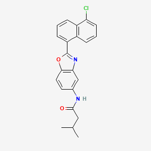 molecular formula C22H19ClN2O2 B12455869 N-[2-(5-chloronaphthalen-1-yl)-1,3-benzoxazol-5-yl]-3-methylbutanamide 