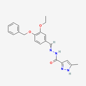 N-[(3-ethoxy-4-phenylmethoxyphenyl)methylideneamino]-5-methyl-1H-pyrazole-3-carboxamide