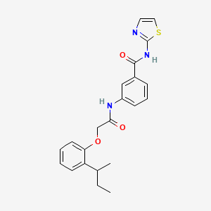 molecular formula C22H23N3O3S B12455907 3-({[2-(butan-2-yl)phenoxy]acetyl}amino)-N-(1,3-thiazol-2-yl)benzamide 