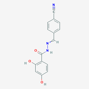 molecular formula C15H11N3O3 B12455925 N-[(4-Cyanophenyl)methylideneamino]-2,4-dihydroxy-benzamide CAS No. 5284-35-5