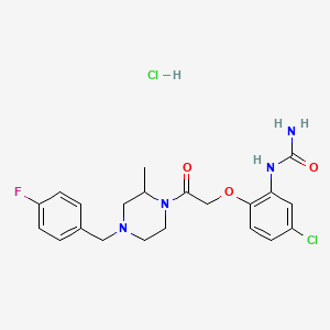 [5-chloro-2-[2-[4-[(4-fluorophenyl)methyl]-2-methylpiperazin-1-yl]-2-oxoethoxy]phenyl]urea;hydrochloride