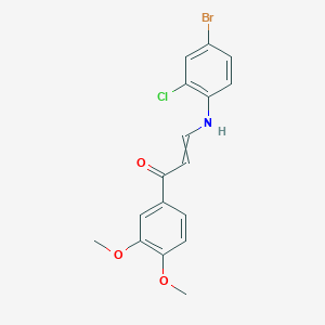 molecular formula C17H15BrClNO3 B12456011 3-[(4-Bromo-2-chlorophenyl)amino]-1-(3,4-dimethoxyphenyl)-2-propen-1-one CAS No. 364620-05-3