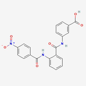 molecular formula C21H15N3O6 B12456029 3-{[(2-{[(4-Nitrophenyl)carbonyl]amino}phenyl)carbonyl]amino}benzoic acid 