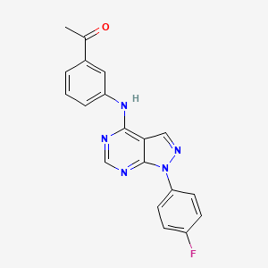 molecular formula C19H14FN5O B12456032 1-(3-{[1-(4-Fluorophenyl)pyrazolo[3,4-d]pyrimidin-4-yl]amino}phenyl)ethanone 