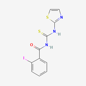 molecular formula C11H8IN3OS2 B12456042 2-iodo-N-(1,3-thiazol-2-ylcarbamothioyl)benzamide 