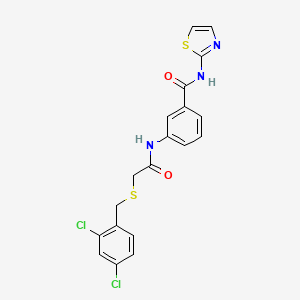 molecular formula C19H15Cl2N3O2S2 B12456053 3-({[(2,4-dichlorobenzyl)sulfanyl]acetyl}amino)-N-(1,3-thiazol-2-yl)benzamide 