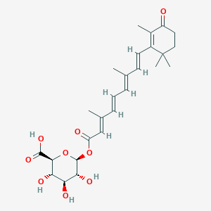 molecular formula C26H34O9 B1245606 1-O-全反-4-氧视黄基-β-葡萄糖醛酸 