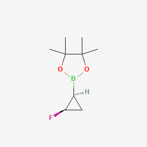 molecular formula C9H16BFO2 B12456076 2-[(1S,2R)-2-Fluorocyclopropyl]-4,4,5,5-tetramethyl-1,3,2-dioxaborolane 