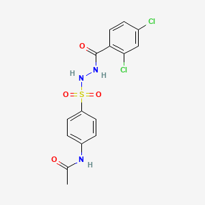 molecular formula C15H13Cl2N3O4S B12456102 N-[4-({2-[(2,4-dichlorophenyl)carbonyl]hydrazinyl}sulfonyl)phenyl]acetamide 