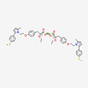 Magnesium(2+) bis(2-ethoxy-3-[4-(2-{2-methyl-5-[4-(methylsulfanyl)phenyl]pyrrol-1-yl}ethoxy)phenyl]propanoate)