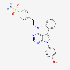 molecular formula C27H25N5O3S B12456153 4-(2-{[7-(4-Methoxyphenyl)-5-phenylpyrrolo[2,3-D]pyrimidin-4-YL]amino}ethyl)benzenesulfonamide 