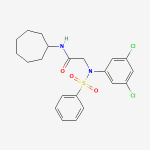 molecular formula C21H24Cl2N2O3S B12456159 N-cycloheptyl-N~2~-(3,5-dichlorophenyl)-N~2~-(phenylsulfonyl)glycinamide 