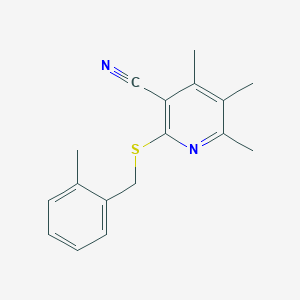 4,5,6-Trimethyl-2-[(2-methylbenzyl)sulfanyl]pyridine-3-carbonitrile