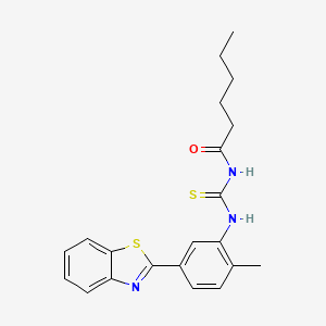 N-{[5-(1,3-benzothiazol-2-yl)-2-methylphenyl]carbamothioyl}hexanamide