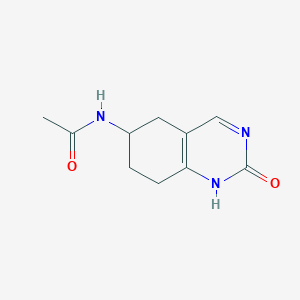 molecular formula C10H13N3O2 B12456222 6-Acetylamino-5,6,7,8-tetrahydro-2-hydroxyquinazoline 