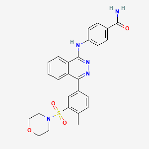 molecular formula C26H25N5O4S B12456243 4-({4-[4-Methyl-3-(morpholin-4-ylsulfonyl)phenyl]phthalazin-1-yl}amino)benzamide 