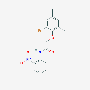 molecular formula C17H17BrN2O4 B12456245 2-(2-bromo-4,6-dimethylphenoxy)-N-(4-methyl-2-nitrophenyl)acetamide 