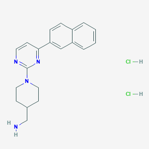 [1-(4-naphthalen-2-ylpyrimidin-2-yl)piperidin-4-yl]methanamine;dihydrochloride