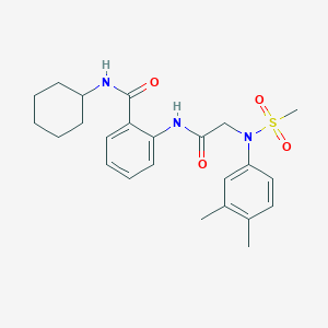 molecular formula C24H31N3O4S B12456255 N-cyclohexyl-2-{[N-(3,4-dimethylphenyl)-N-(methylsulfonyl)glycyl]amino}benzamide 