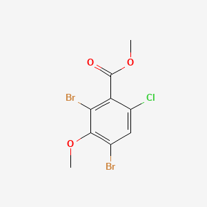 molecular formula C9H7Br2ClO3 B12456268 Methyl 2,4-dibromo-6-chloro-3-methoxybenzoate 