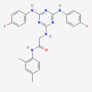 N~2~-{4,6-bis[(4-fluorophenyl)amino]-1,3,5-triazin-2-yl}-N-(2,4-dimethylphenyl)glycinamide