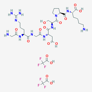 molecular formula C32H51F6N11O15 B12456274 GRGDSPK ditrifluoroacetate 