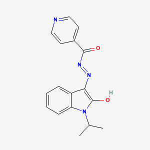 N'-[(3Z)-2-oxo-1-(propan-2-yl)-1,2-dihydro-3H-indol-3-ylidene]pyridine-4-carbohydrazide