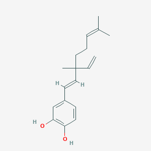 molecular formula C18H24O2 B1245632 4-[(1E)-3-ethenyl-3,7-dimethylocta-1,6-dienyl]benzene-1,2-diol 