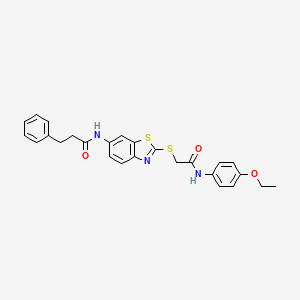 N-[2-({2-[(4-ethoxyphenyl)amino]-2-oxoethyl}sulfanyl)-1,3-benzothiazol-6-yl]-3-phenylpropanamide