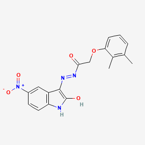 2-(2,3-dimethylphenoxy)-N'-[(3E)-5-nitro-2-oxo-1,2-dihydro-3H-indol-3-ylidene]acetohydrazide