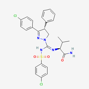 (2S)-2-[[[(4R)-5-(4-chlorophenyl)-4-phenyl-3,4-dihydropyrazol-2-yl]-[(4-chlorophenyl)sulfonylamino]methylidene]amino]-3-methylbutanamide