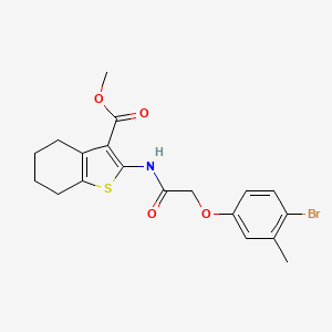 molecular formula C19H20BrNO4S B12456358 Methyl 2-{[(4-bromo-3-methylphenoxy)acetyl]amino}-4,5,6,7-tetrahydro-1-benzothiophene-3-carboxylate 