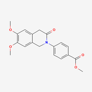 molecular formula C19H19NO5 B12456374 Methyl 4-(6,7-dimethoxy-3-oxo-1,4-dihydroisoquinolin-2-yl)benzoate 