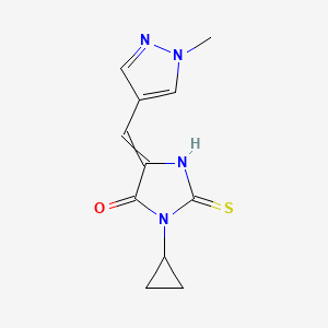 3-Cyclopropyl-5-[(1-methylpyrazol-4-yl)methylidene]-2-sulfanylideneimidazolidin-4-one