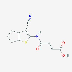 4-[(3-cyano-5,6-dihydro-4H-cyclopenta[b]thiophen-2-yl)amino]-4-oxobut-2-enoic acid