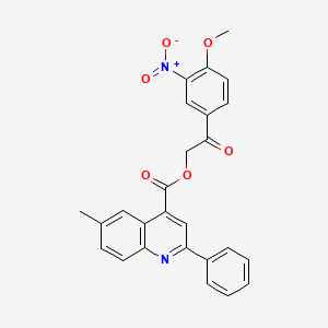 2-(4-Methoxy-3-nitrophenyl)-2-oxoethyl 6-methyl-2-phenylquinoline-4-carboxylate