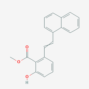 molecular formula C20H16O3 B12456440 Methyl 2-hydroxy-6-[(E)-2-(1-naphthyl)vinyl]benzoate 