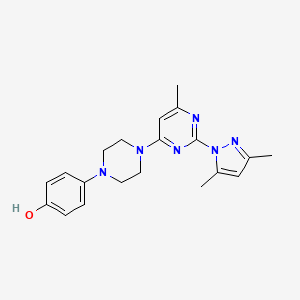 molecular formula C20H24N6O B12456462 4-{4-[2-(3,5-Dimethylpyrazol-1-yl)-6-methylpyrimidin-4-yl]piperazin-1-yl}phenol 